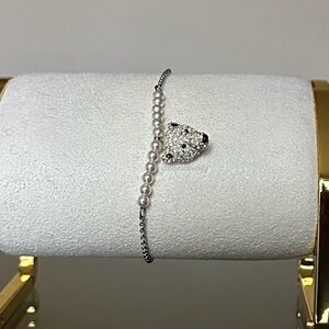 Swarovski Crystal Polar Bestiary Bear Magnetic Charm Rhodium Bracelet M 5493706